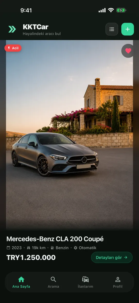 KKTCar Mobil Uygulama Ekranı